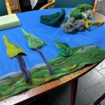 felting background in progress